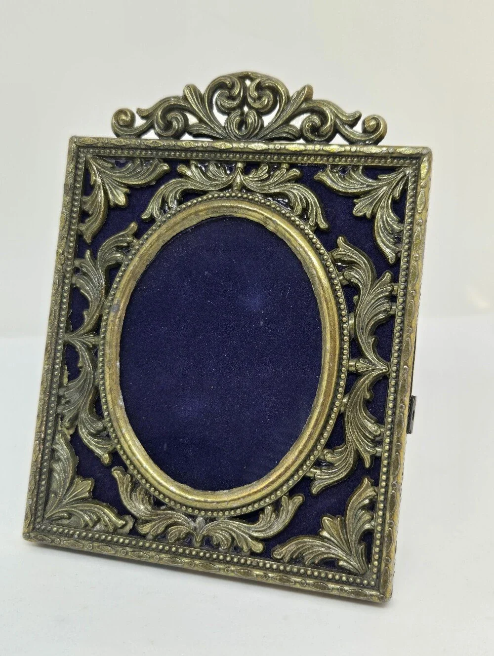Vtg Italian Ornate Metal Photo Frame